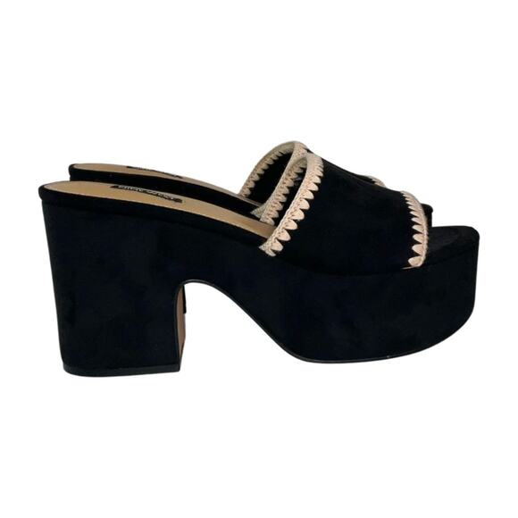 Nine West Yickie Slip-on Round Toe Wedge Sandals Black Size 10M - Picture 3 of 6